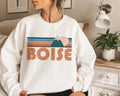 Boise Idaho Sweatshirt Unisex Retro Mountain Crewneck Boise Sweatshirt Personalization Available Sweatshirt – Cozy Vibes · Great Gift For Fans