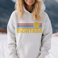 Montana Hoodie Retro Sunrise Unisex Montana Hoodie Sweatshirt Personalization Available Hoodie – Soft Feel · Perfect For Daily Wear