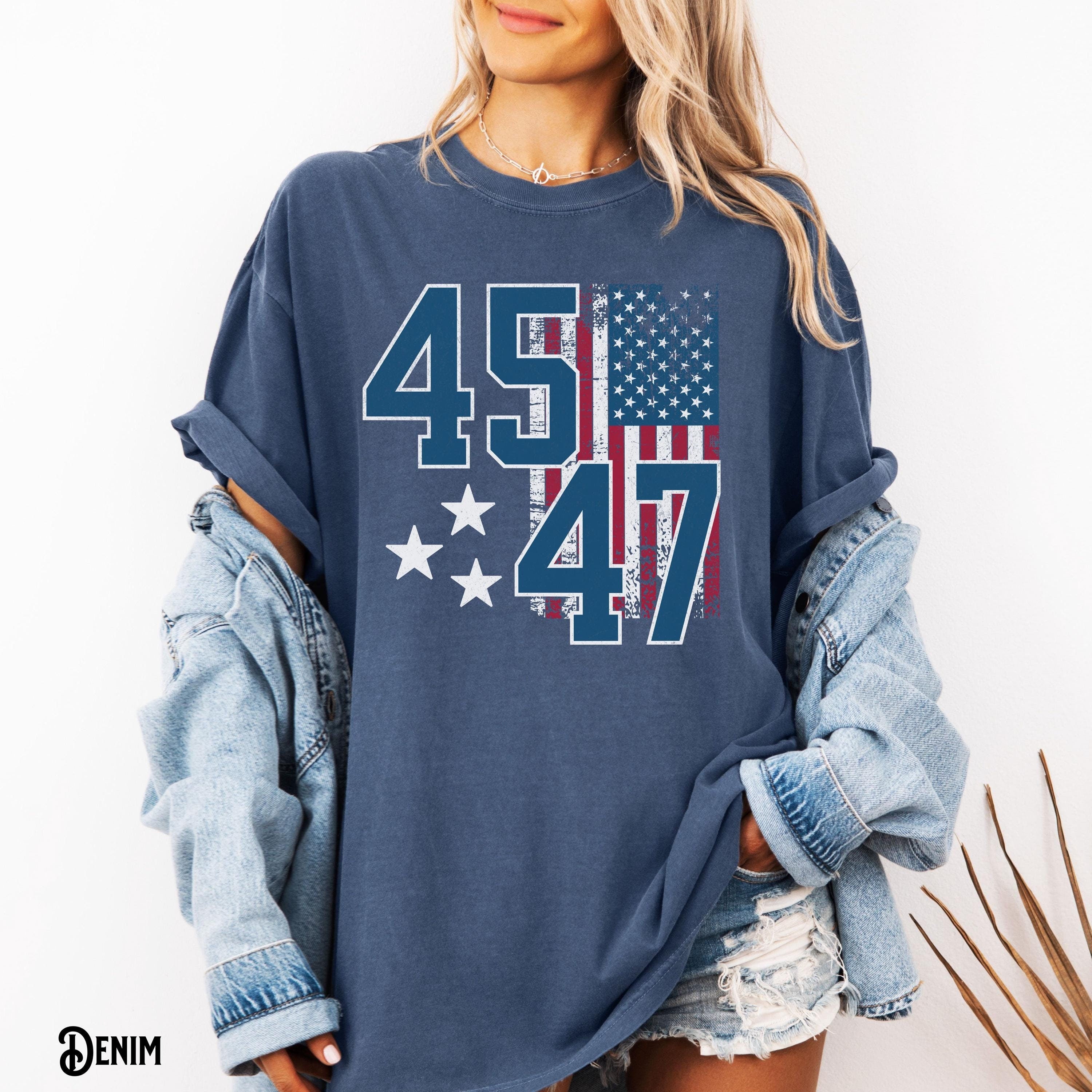 Trump 45 47 MAGA President Trump Graphic Tee 2025 Flag Patriotic USA US Political Election Victory Graphic Tee – Bold Style · High-Quality Print