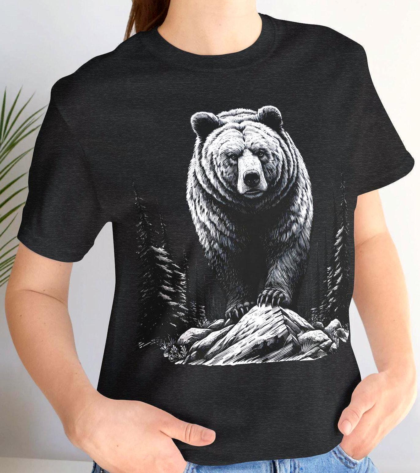 Grizzly Bear Unisex Tee Bear Lover Shirt Wildlife Graphic T Shirt Nature Inspired Top Animal Print Tee Outdoor Enthusiast Apparel Graphic Tee – Easygoing Wear · Must-Have Style