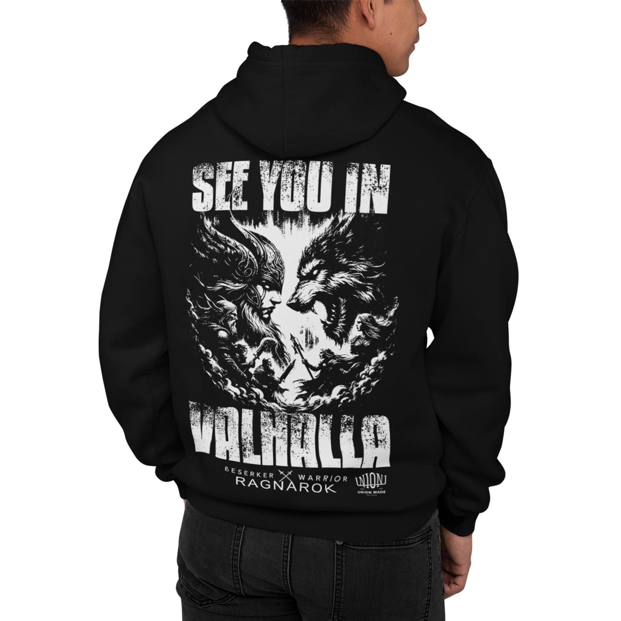 Viking Hoodie Ragnarok See You In Valhalla Odin Vikings Men39s Black Hoodie Hoodie – Warm & Stylish · Great Gift For Fans