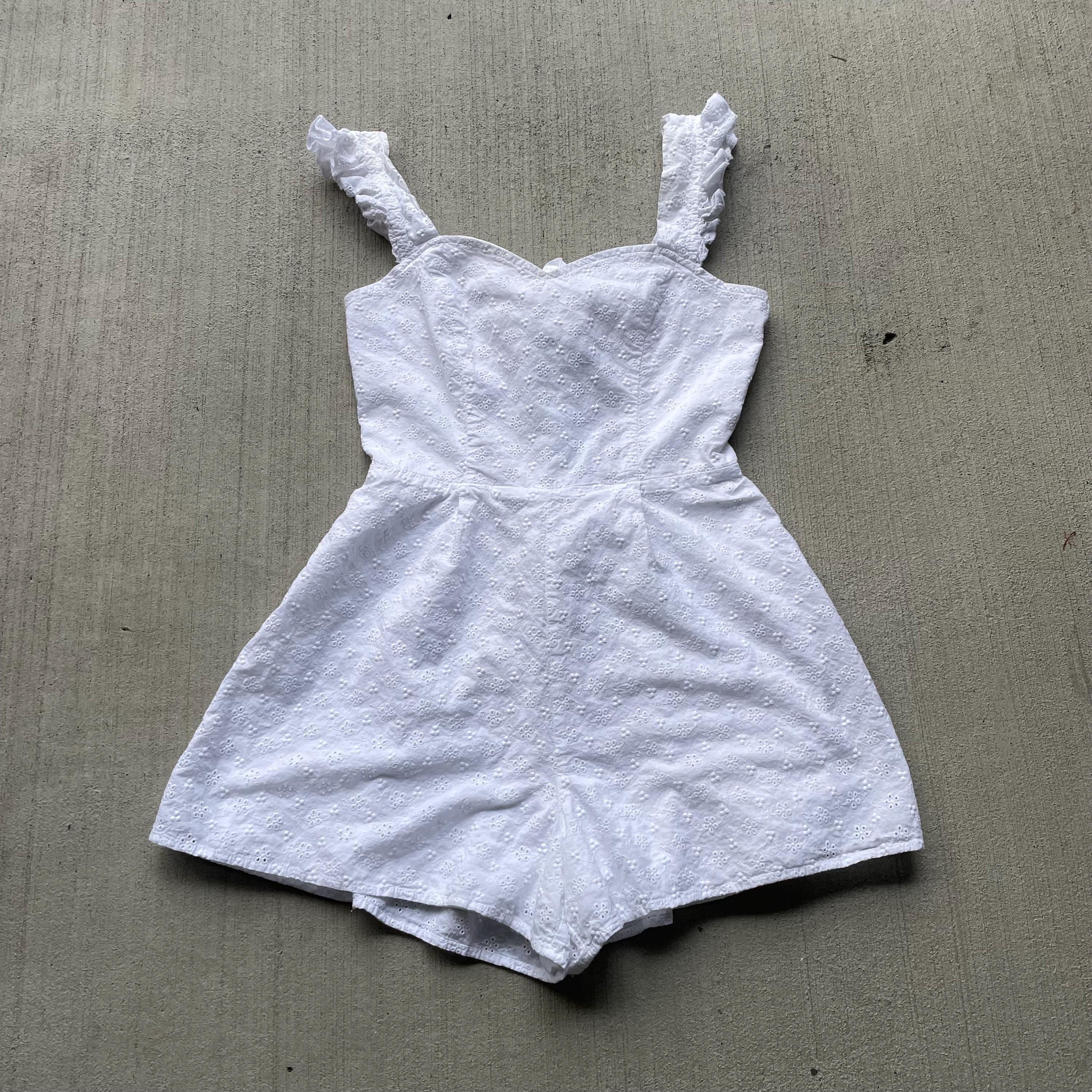 white eyelet romper playsuit size s Graphic Tee – Aesthetic Look · High-Quality Print