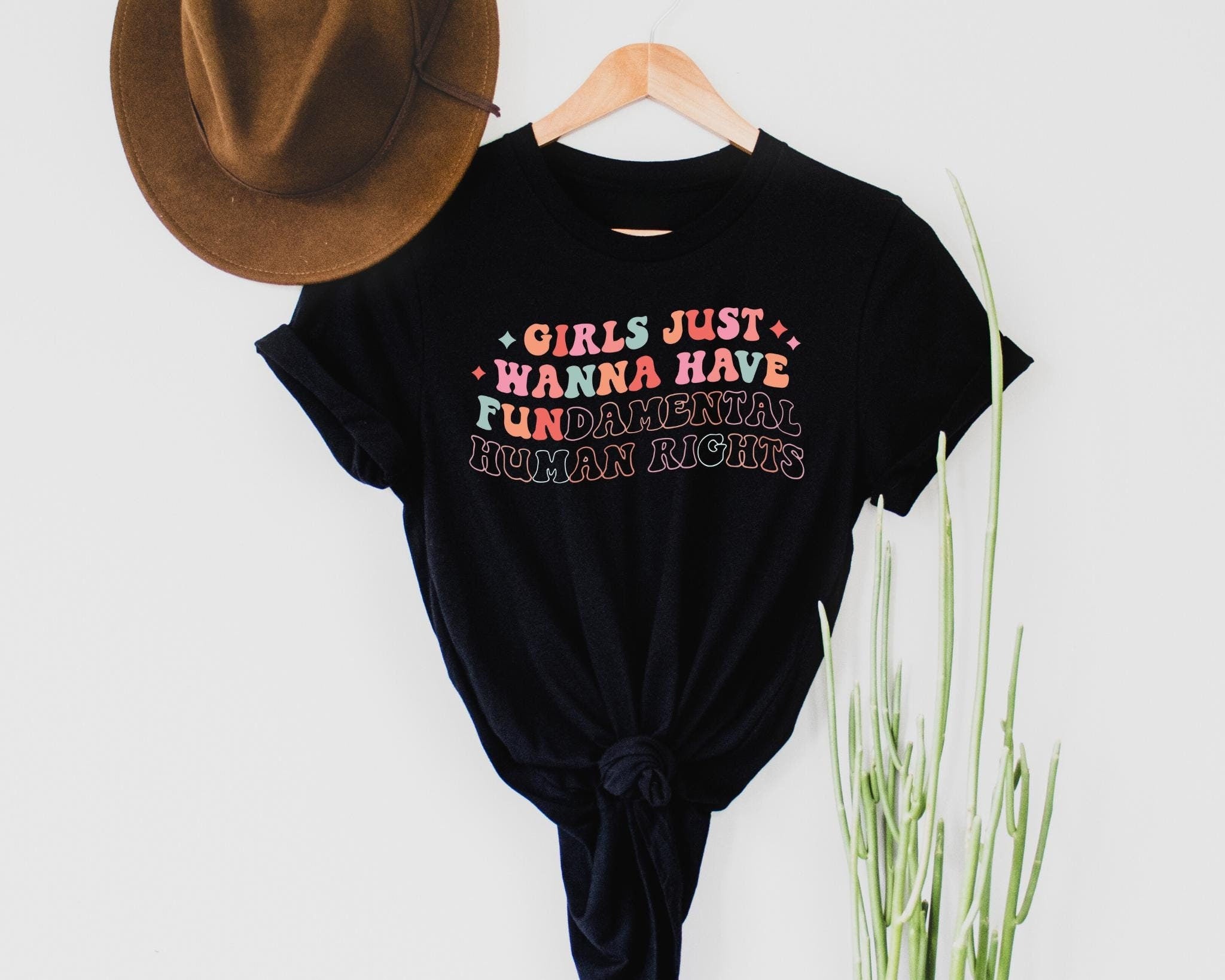 Girls Just Wanna Have Fundamental Human Rights Shirt Womens Rights Tee Pro Choice Equality Clothing trendy shirt Womens shirt V neck Graphic Tee – Warm & Stylish · Must-Have Style