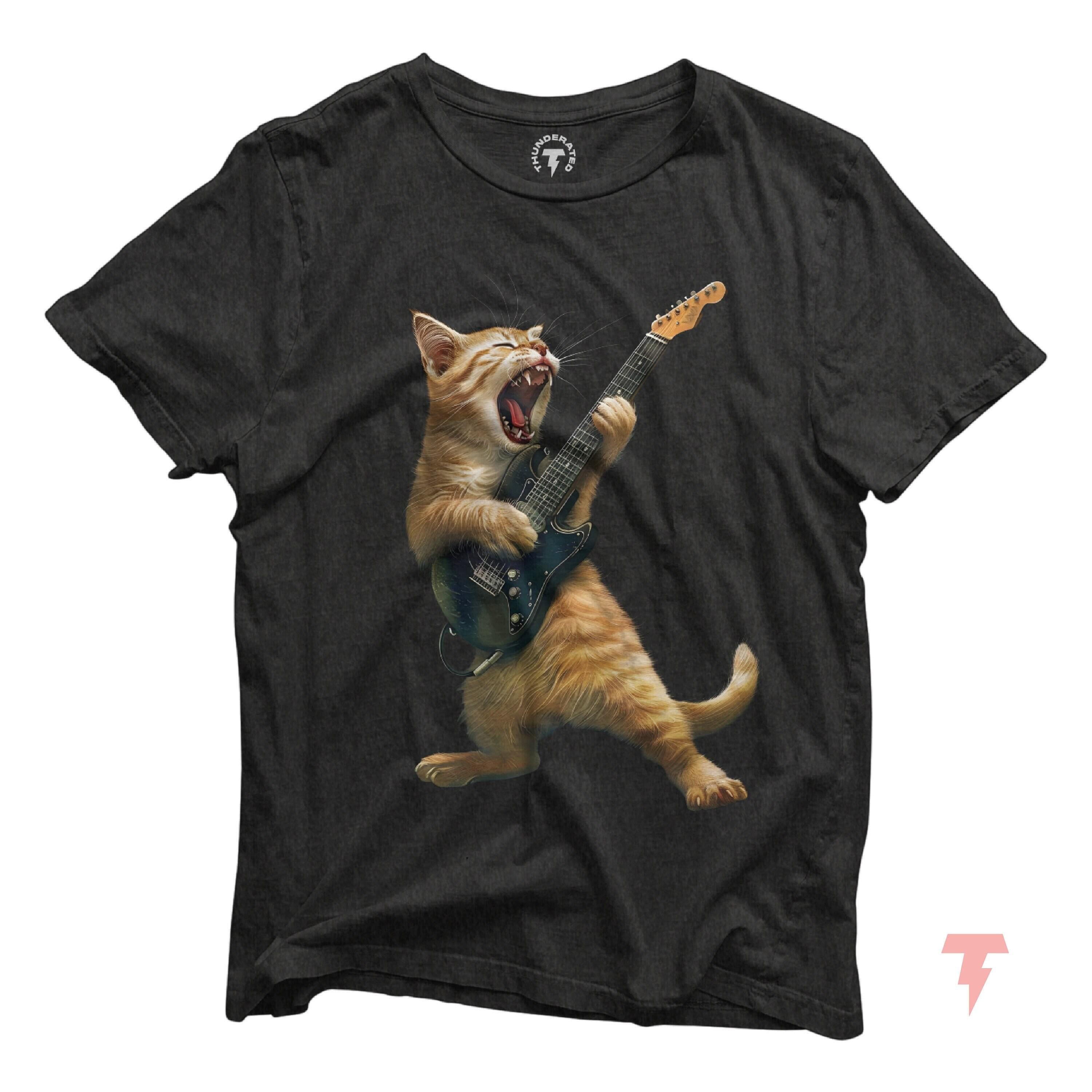 Funny Orange Tabby Cat Rocking Out Guitar T Shirt Cat Playing Guitar and Singing Tee Cat Lover Shirt Guitar Player Shirt Graphic Tee – Easygoing Wear · Must-Have Style