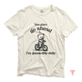Go Ahead I Am Gonna Dilly Dally T Shirt Funny Bear riding bike Graphic T shirt Funny Sayings 90s Shirt Free Spirit Tinkerer Hobiest Graphic Tee – Soft Feel · Top Pick For Any Outfit