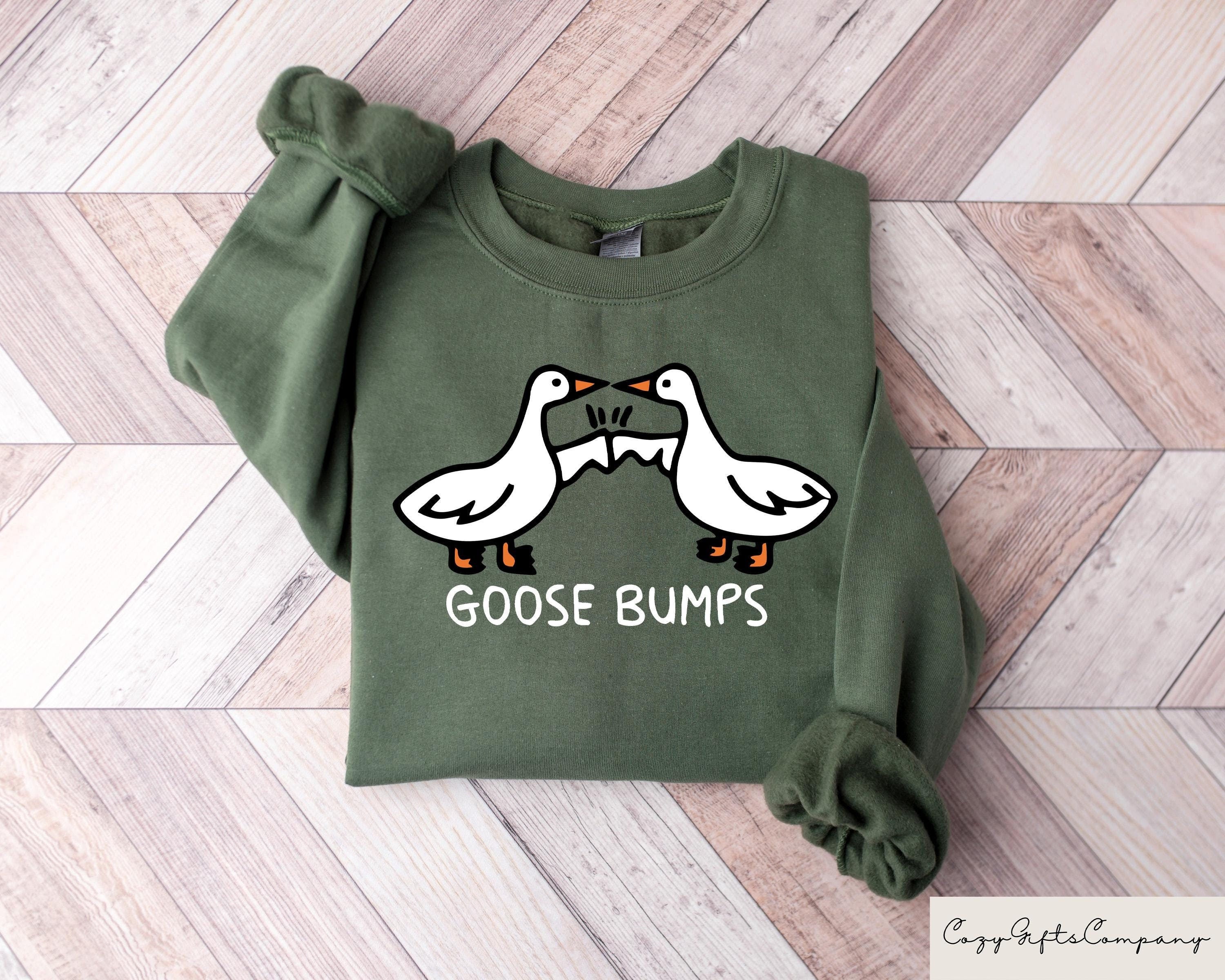 Goose Bumps Sweatshirts Goose Bumps Crewneck Funny Sweatshirts Matching Unisex Geese T shirt Animal Crewneck Silly Geese T Shirt Sweatshirt – Warm & Stylish · Great Gift For Fans