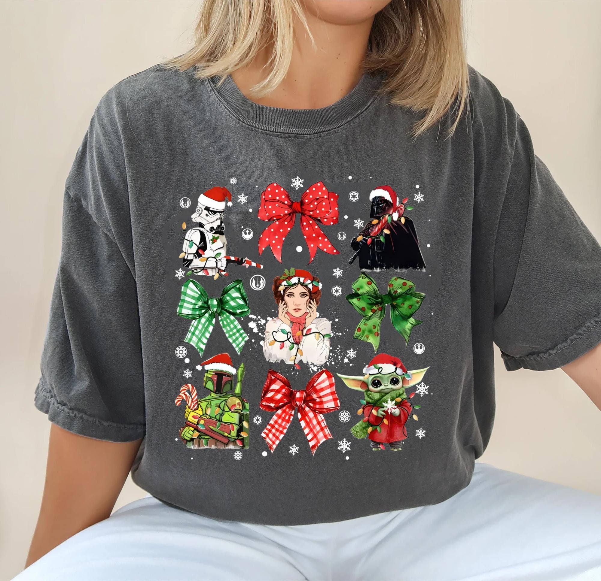 Coquette Bow Star Wars Christmas Lights Shirt Galaxy39s Edge Christmas Shirt Galaxy Wars Christmas Tee Star Wars Christmas Family Tee Graphic Tee – Premium Graphic · Top Pick For Any Outfit