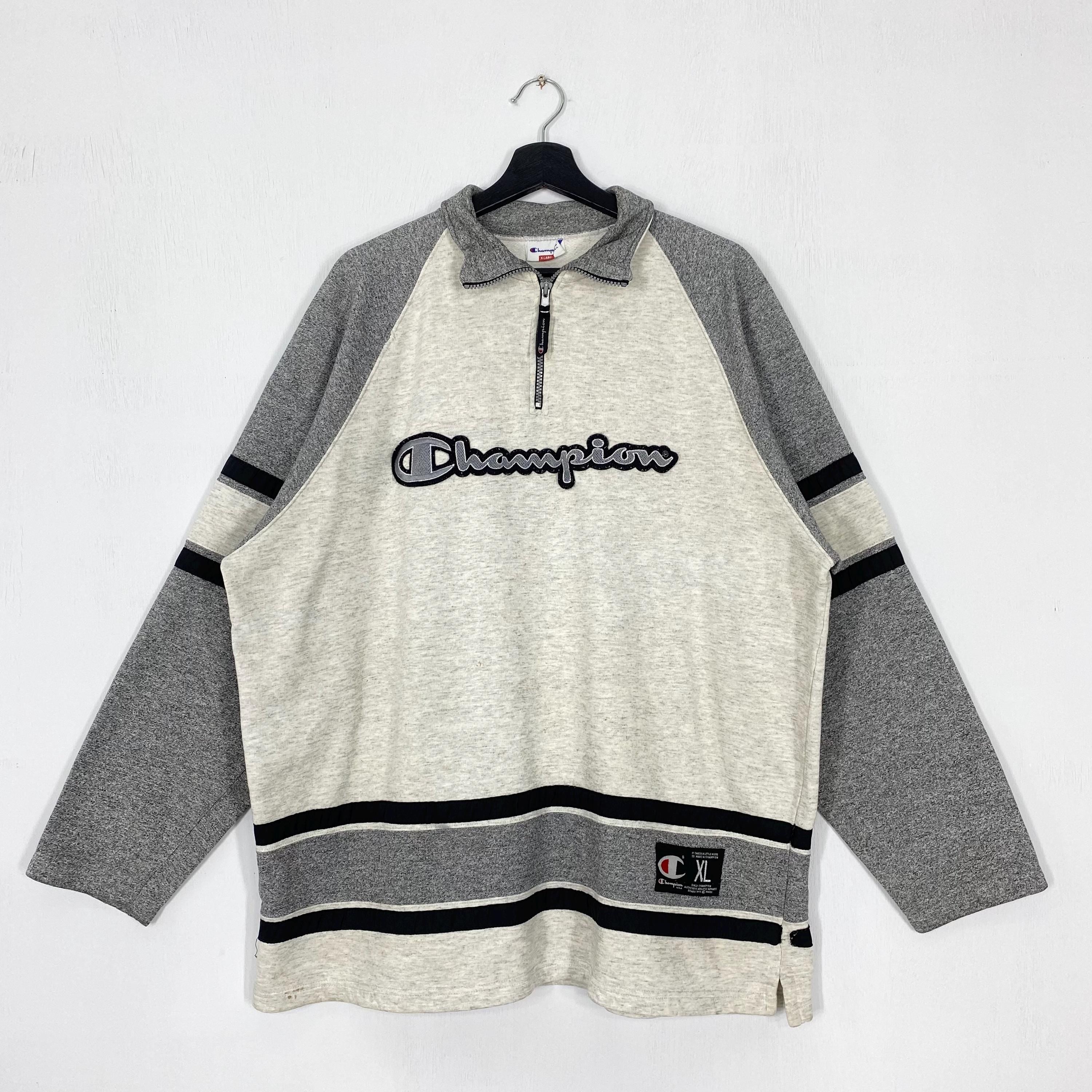 Vintage 90s Champion Sweatshirt Champion Crewneck Champion Sweater Pullover Streetwear Champion Script Reverse Weave Patch Logo Grey XLarge Sweatshirt – Cozy Vibes · High-Quality Print