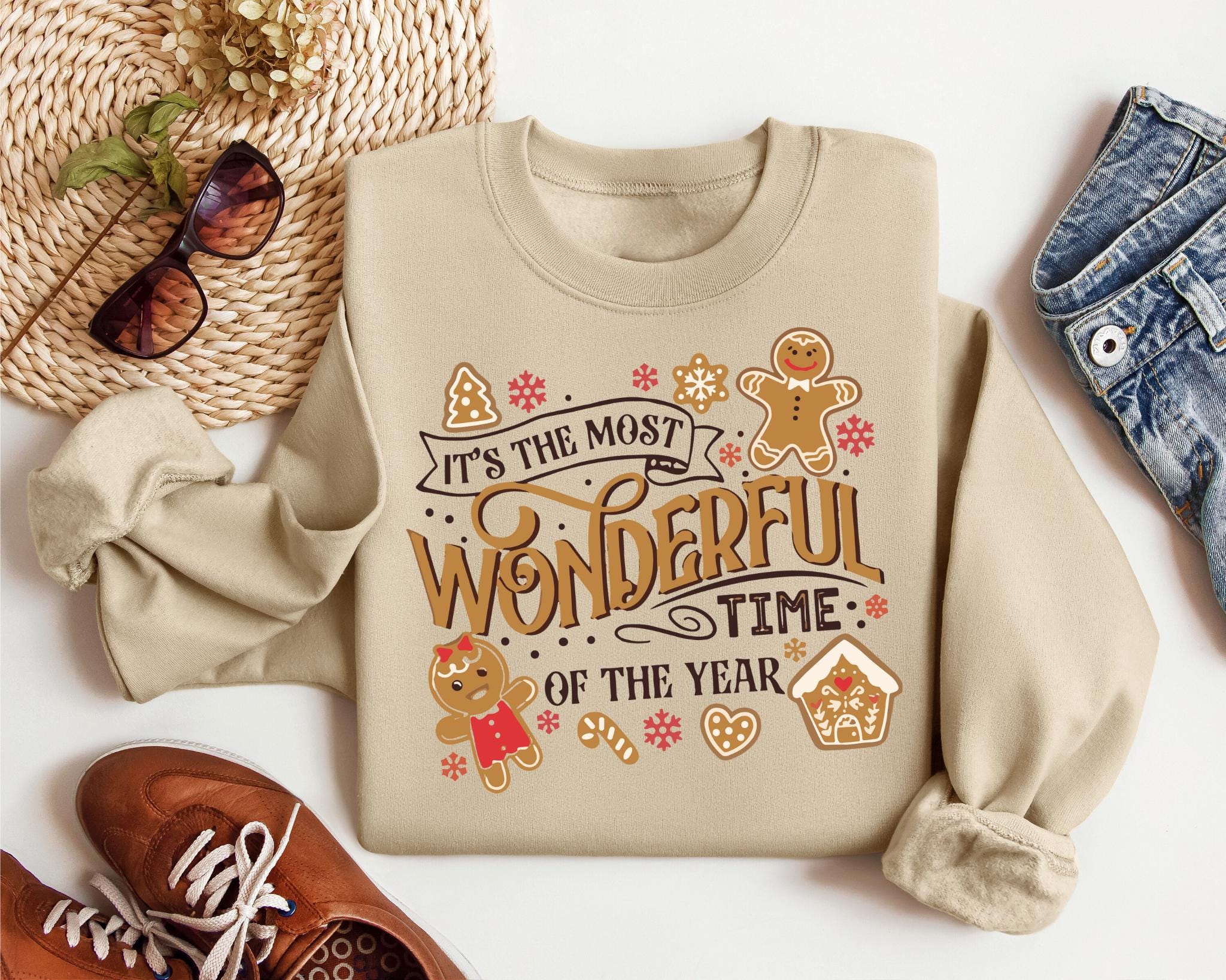 It39s The Most Wonderful Time Of The Year Sweatshirt Christmas Sweatshirt Cute Gingerbread Sweater Merry Christmas Sweatshirt Christmas Sweatshirt – Bold Style · Great Gift For Fans