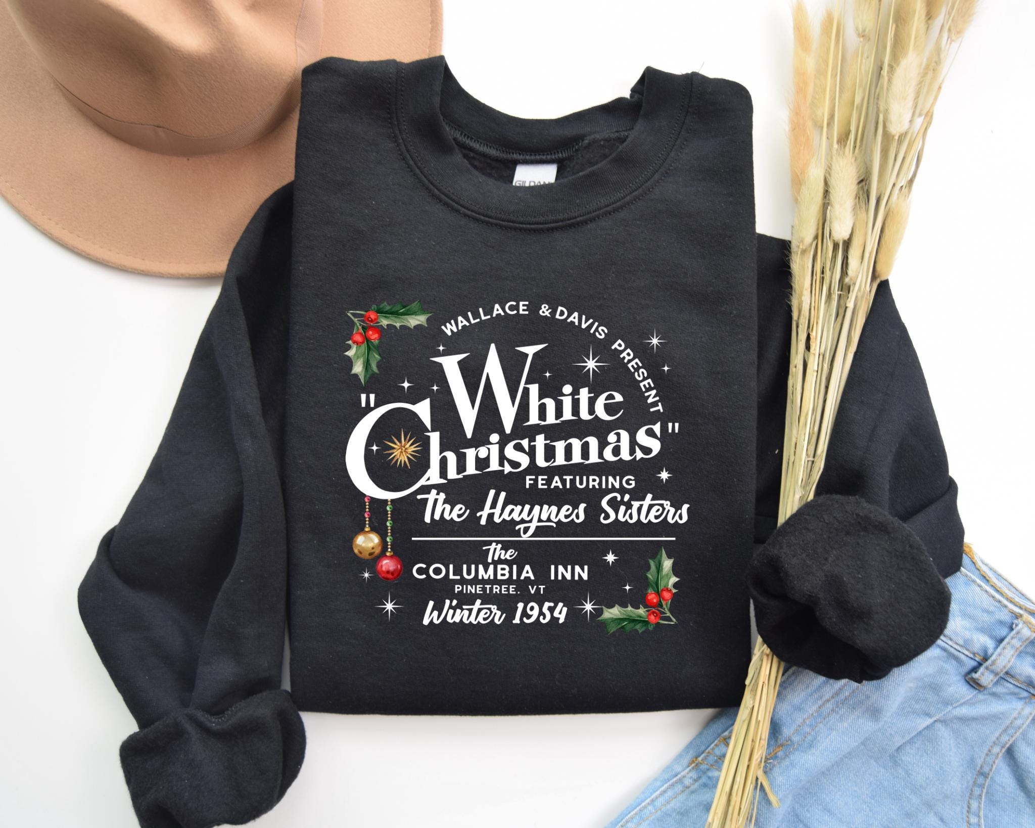 White Christmas Movie Shirt Christmas Holiday Shirt White Christmas Movie 1954 Shirt hristmas Crewneck Christmas Shirts for Women Graphic Tee – Cozy Vibes · High-Quality Print