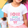 Four Ever Sweet TShirt 4th Birthday Shirt Four Ever Sweet Donut Birthday Shirt 4th Birthday Outfit Girls Birthday Shirt Fourth Birthday Graphic Tee – Bold Style · High-Quality Print