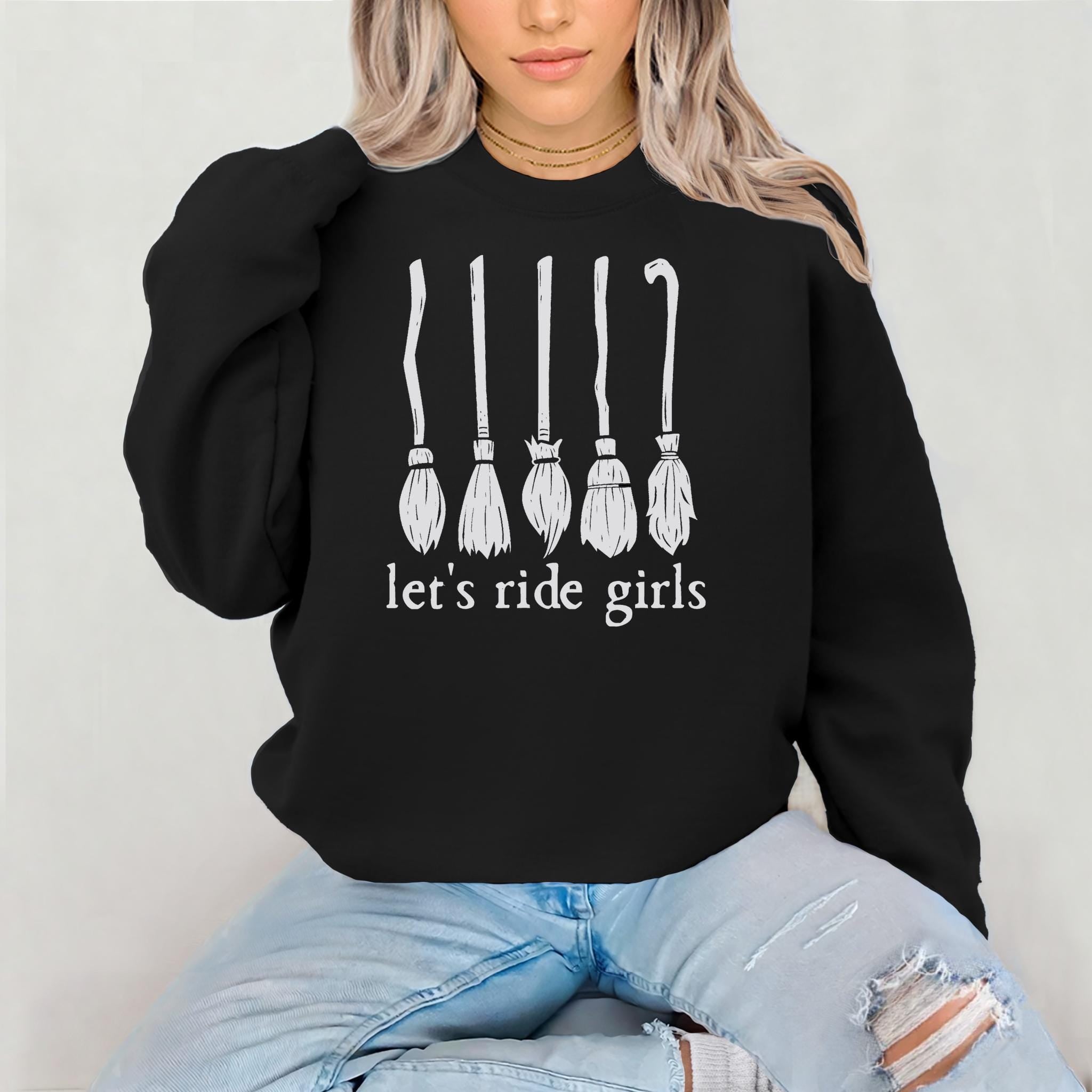 Let39s Ride Girls Witches Halloween Shirt Sanderson Sister Sweatshirt Hocus Pocus T shirt Halloween Party Shirt 2024 Halloween Shirts Sweatshirt – Fan Favorite · Trending Graphic Apparel