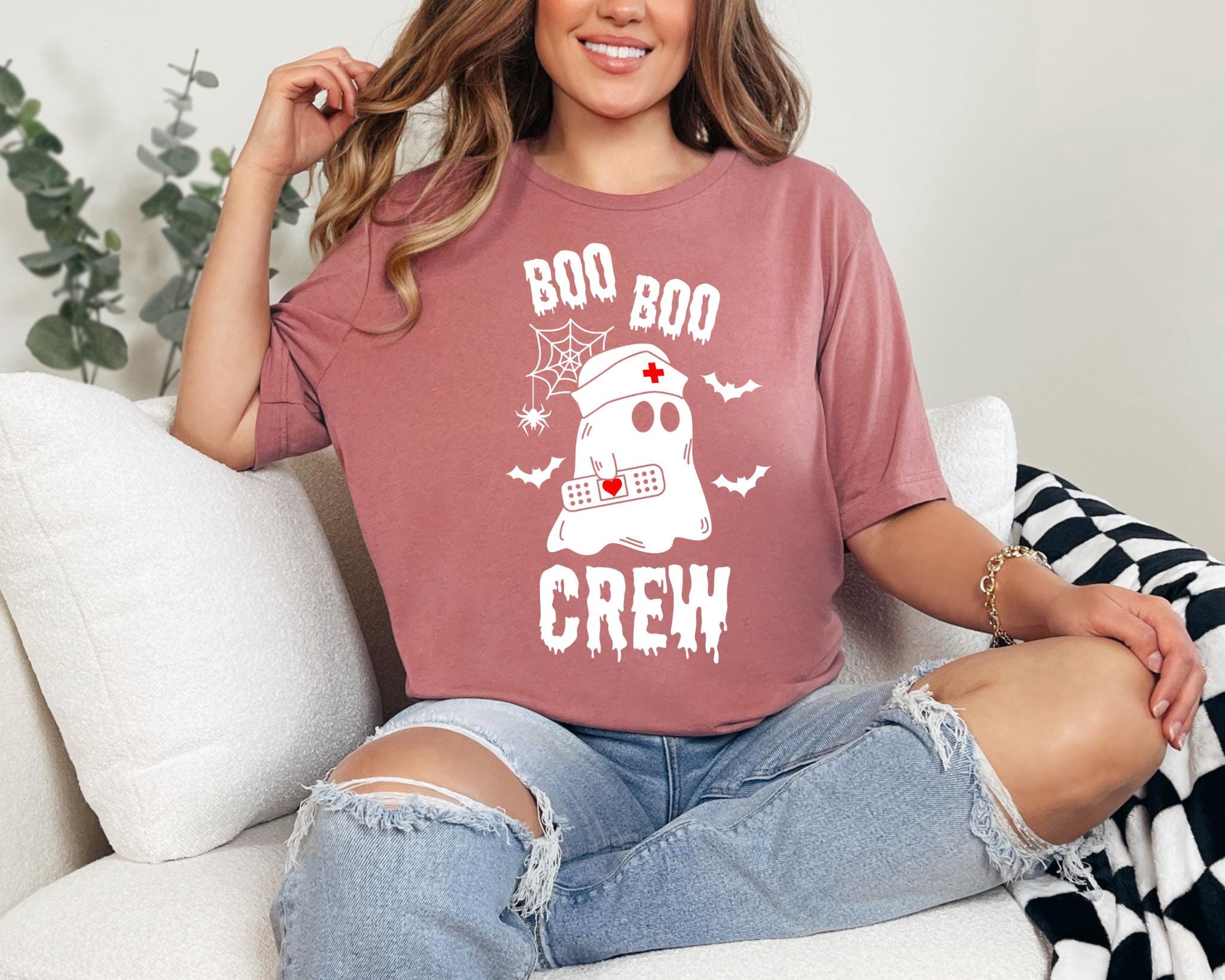 Halloween Boo Boo Crew Shirt Halloween Ghost Nurse Shirt Halloween Nurse Crew Shirt Spooky Spooky Sweatshirt Halloween Shirt trendy Sweatshirt – Soft Feel · Perfect For Daily Wear