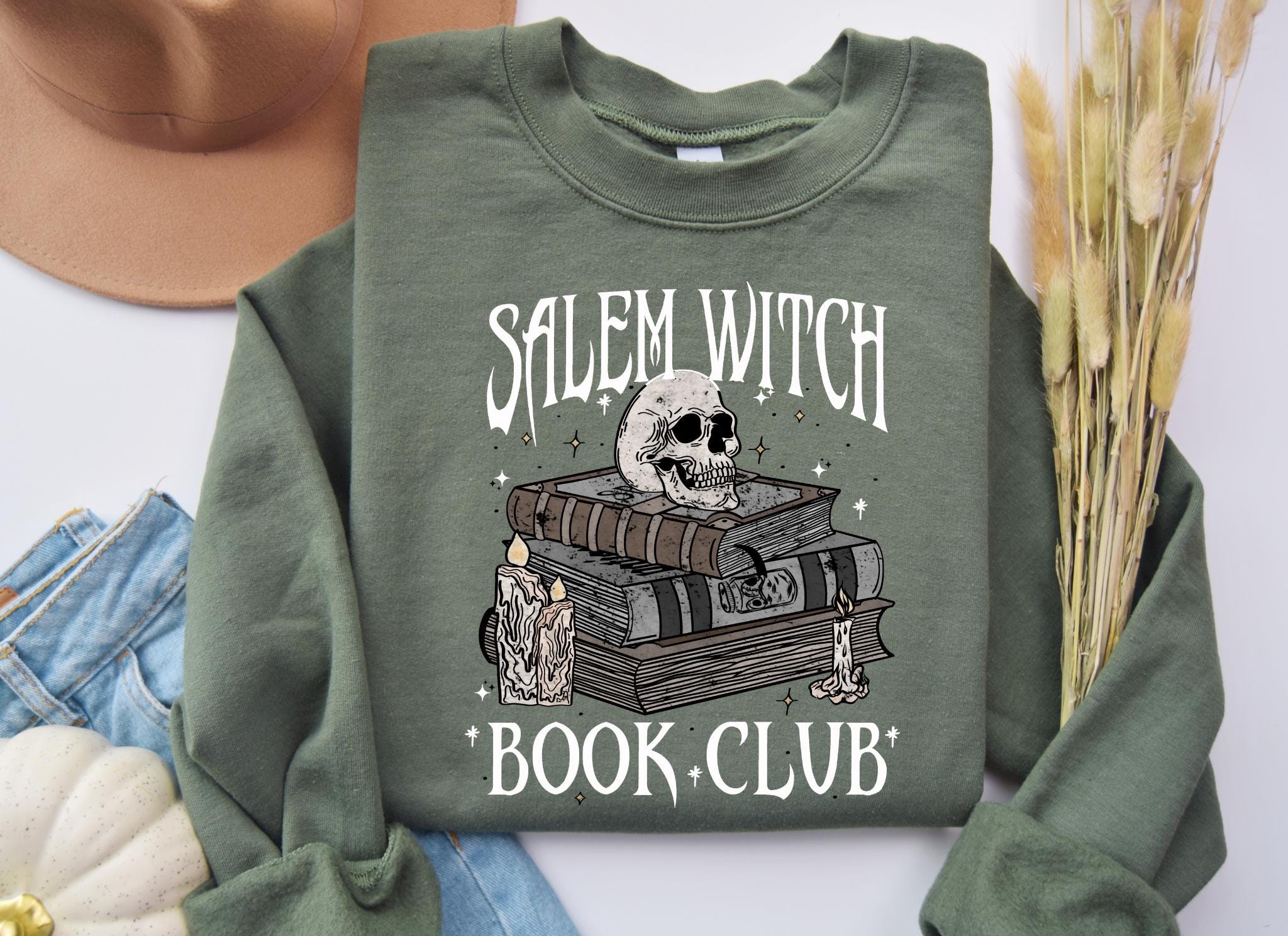 Salem Witch Book Club Sweatshirt Funny Halloween Shirt Reading Sweatshirt Book Lover Halloween Gift Salem Witch Book Club shirt Book Sweatshirt – Bold Style · Trending Graphic Apparel