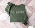 Faith Over Fear Sweatshirt Psalm 34 Christian Sweater Minimal Christian Tshirt Retro Bible Verse Crewneck Aesthetic Religious Hoodie Hoodie – Fan Favorite · High-Quality Print