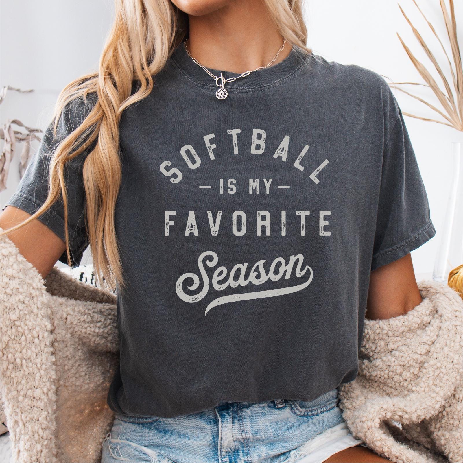 Softball is My Favorite Season Softball Season Shirt Softball T shirt Softball lover shirt Softball mom Softball Dad Softball fan Graphic Tee – Cozy Vibes · Perfect For Daily Wear