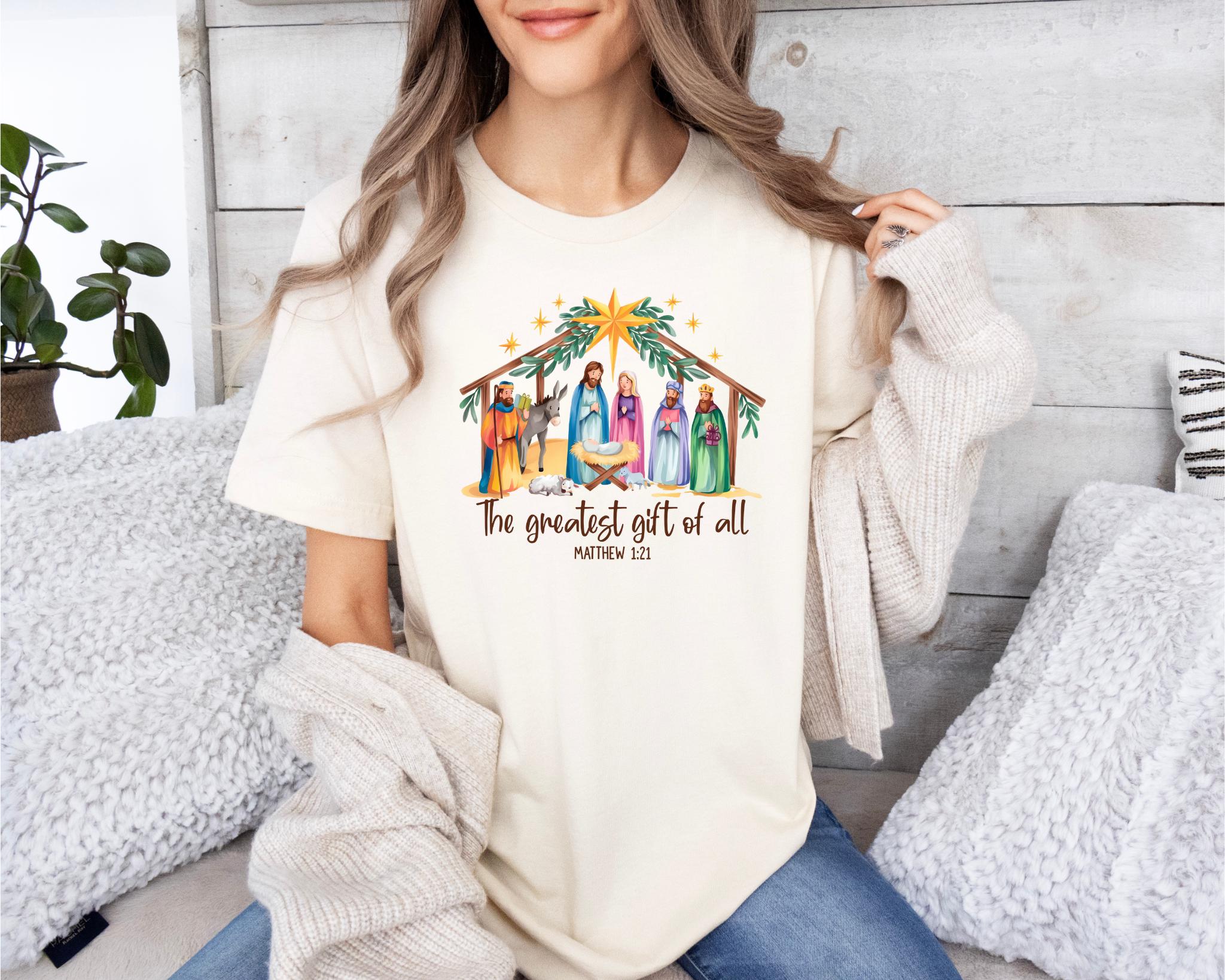 Greatest Gift of all Nativity Shirt Christian Christmas Shirt Religious Christmas Shirt Trendy Shirt Sweatshirt women39s Sweatshirt Sweatshirt – Warm & Stylish · Must-Have Style