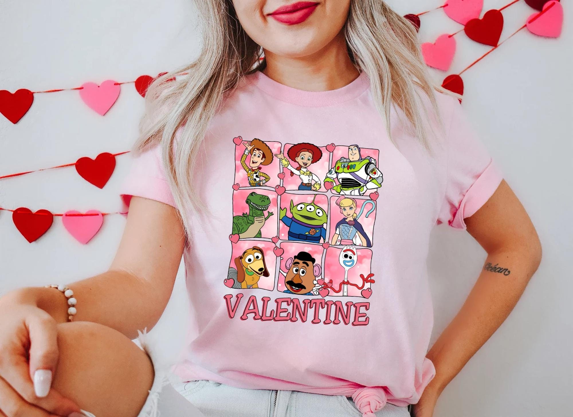 Valentine Toy Story Shirt Valentine Disney Characters Pink Sweatshirt Valentine39s Day Shirt Disney Matching Shirt Happy Valentine Tee Sweatshirt – Cozy Vibes · High-Quality Print