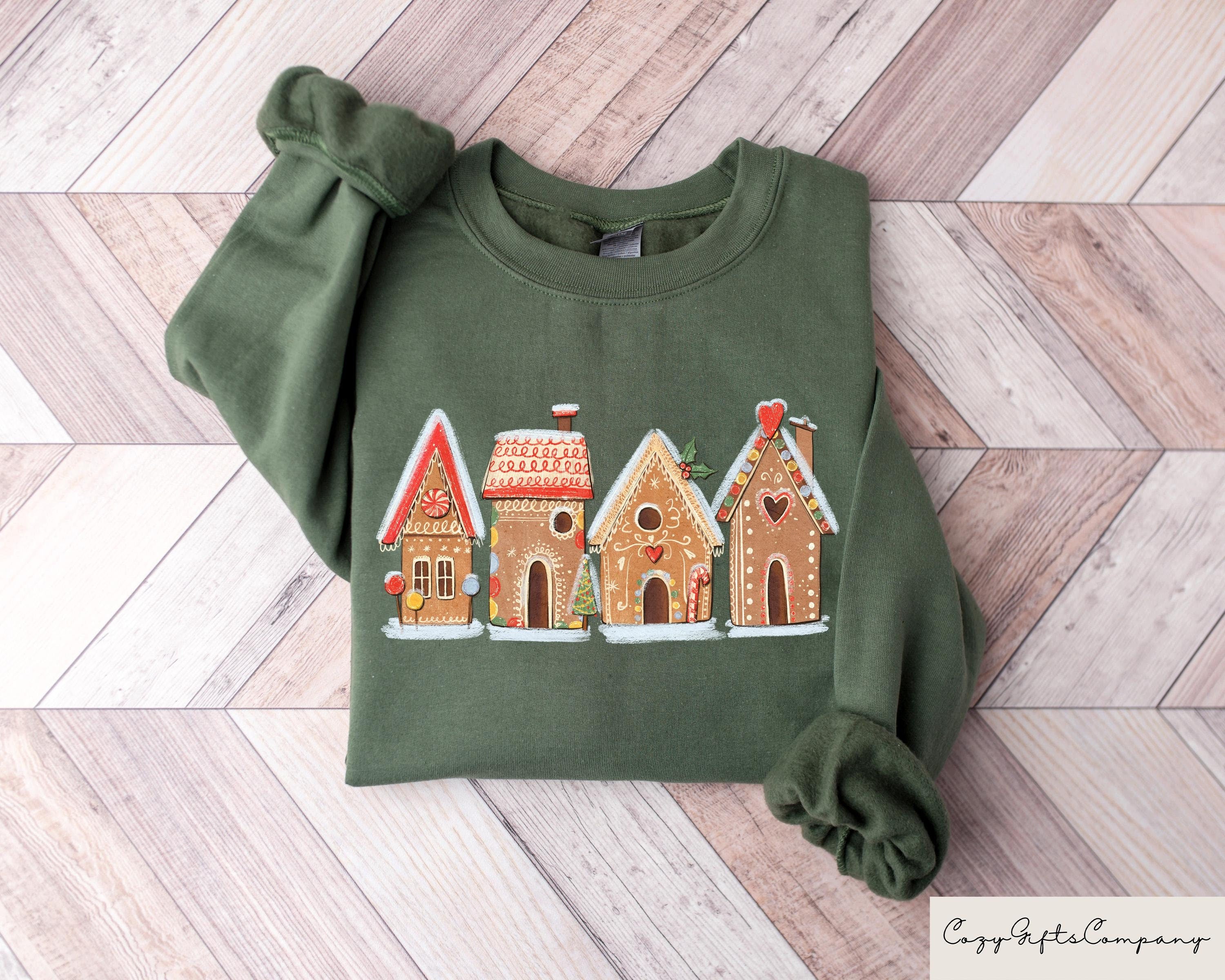 Cute Christmas Gingerbread House Cookies Sweatshirt Womens Christmas Sweater Christmas Crewneck Funny Chrismas Gift Winter Holiday Shirt Sweatshirt – Warm & Stylish · High-Quality Print