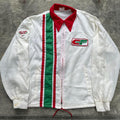 Vintage 1970s Racing Patch Stripe Freight Windbreaker Jacket Graphic Tee – Easygoing Wear · High-Quality Print