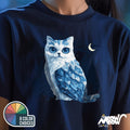 Mystical Owl Cat T Shirt Unique Night Sky Animal Fusion Gift for Animal Lovers Graphic Tee – Warm & Stylish · Perfect For Daily Wear