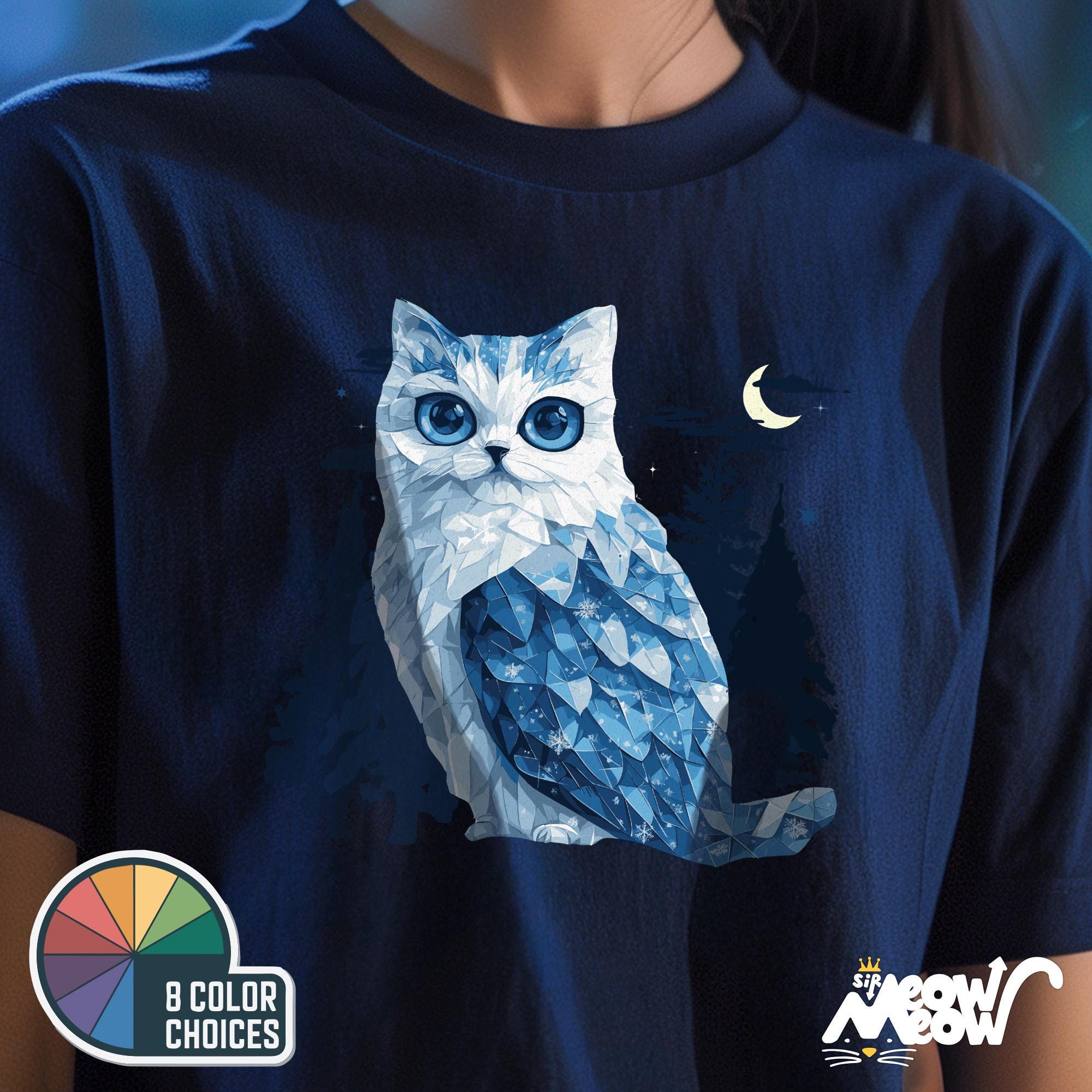 Mystical Owl Cat T Shirt Unique Night Sky Animal Fusion Gift for Animal Lovers Graphic Tee – Warm & Stylish · Perfect For Daily Wear