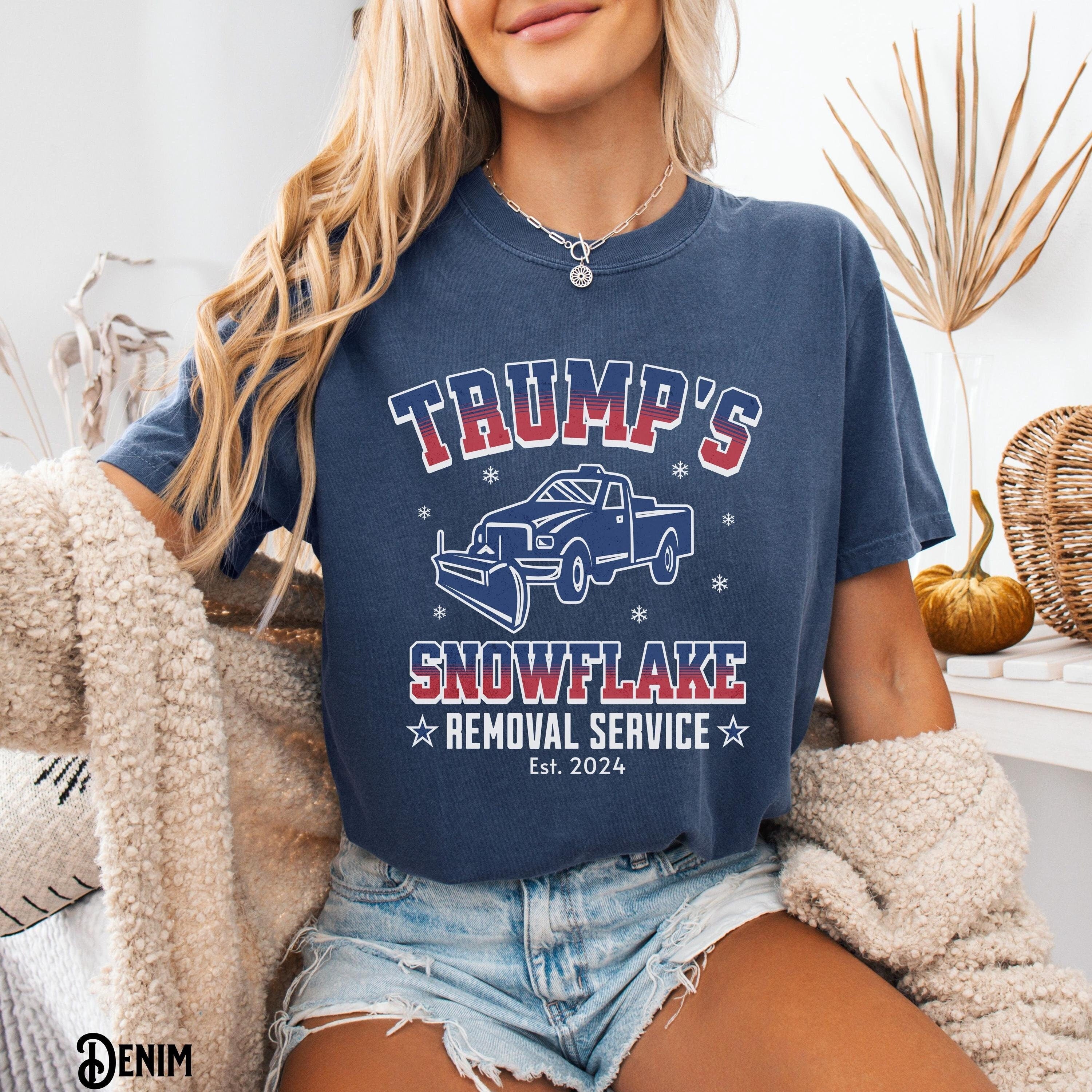 Trump Snowflake Removal Service Funny President Trump USA Graphic Tee Sarcastic Patriotic Political Election Victory Graphic Tee – Everyday Comfort · High-Quality Print