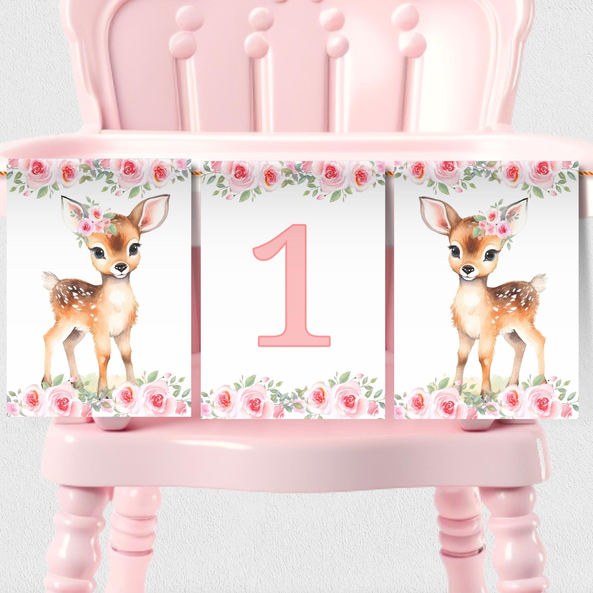 Deer High Chair Banner Deer Birthday Banner Girl 1st Birthday Woodland Birthday Decor Deer First Birthday Decorations Girl Deer DEER1 Graphic Tee – Cozy Vibes · Great Gift For Fans