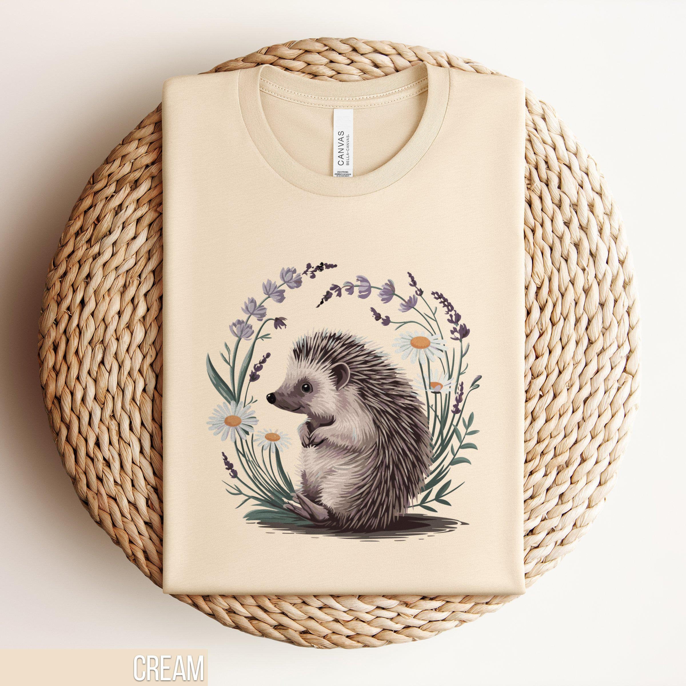 Cute Hedgehog T Shirt Boho Hedgehog Tee Vintage Style Animal Shirt Wildflower Hedgehog Graphic Nature Inspired TShirt Hedgehog Mom Gift Graphic Tee – Cozy Vibes · Trending Graphic Apparel