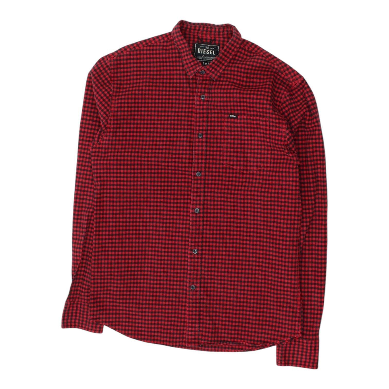 Diesel Mens Red Black Check Shirt Vintage Casual High End Designer VTG Graphic Tee – Warm & Stylish · Trending Graphic Apparel