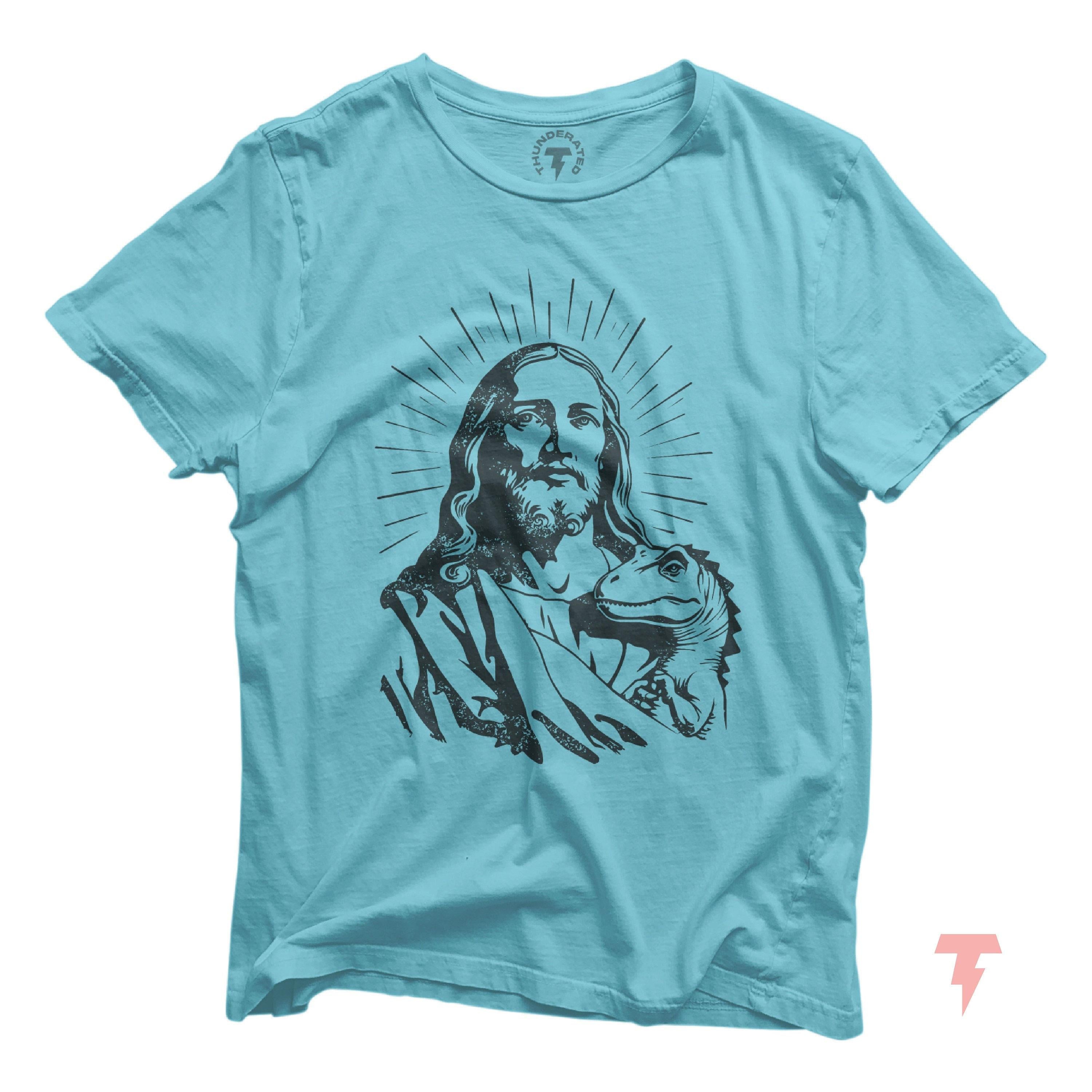 Jesus and Dinosaur Funny Christian T shirt Design Crazy Shirts For Men Women Guys Novelty Tee Graphic Tee – Easygoing Wear · Must-Have Style