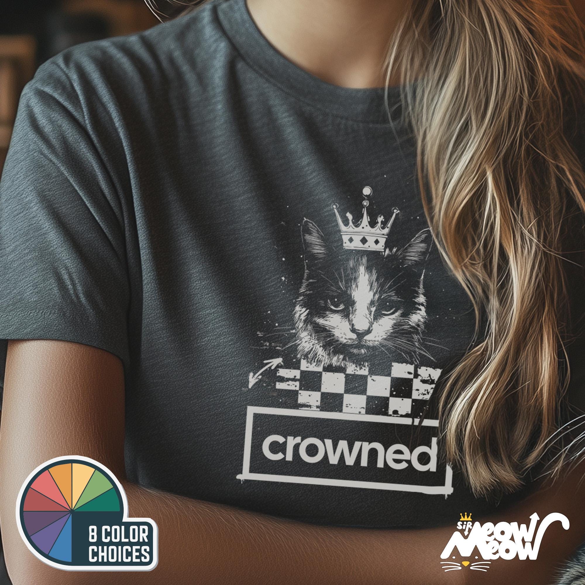 Crowned Chess Cat T Shirt Regal Cat and Chess Design Gift for Cat Lovers and Checkers Enthusiasts Graphic Tee – Fan Favorite · Great Gift For Fans