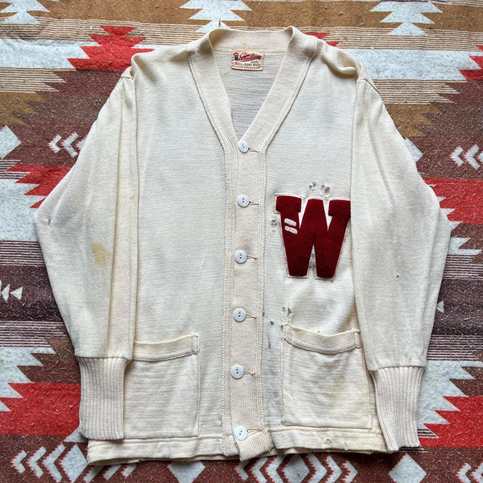 Vintage Distressed 60s Letterman Wool Sweater Cardigan Graphic Tee – Easygoing Wear · Great Gift For Fans