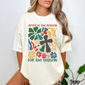 Christian Christmas Shirt Boho Floral Jesus Is The Reason For The Season Religious Cross Faith Jesus Gift Graphic Tee – Premium Graphic · Top Pick For Any Outfit