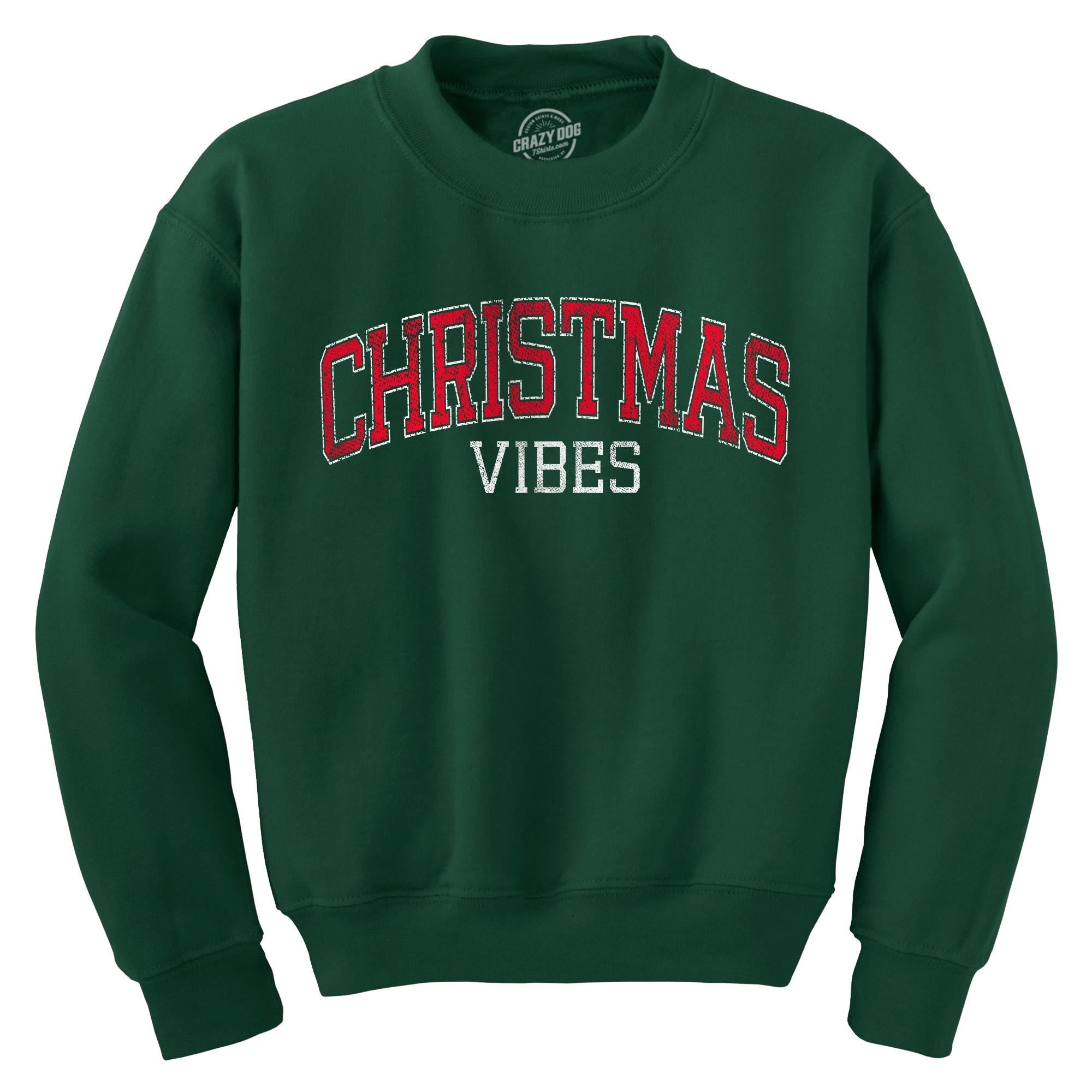 Christmas Vibes Christmas Sweater Sweatshirt Christmas Varsity Style Shirt Ugly Christmas Sweater Tacky Christmas Co Worker Gift Sweatshirt – Feel-Good Design · Perfect For Daily Wear