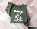 Baking Because Murder Is Wrong Sweatshirt Funny Baking Quote Tee Hilarious Kitchen Apparel for Baking Lovers Great Gift Idea For Bakers Sweatshirt – Cozy Vibes · Top Pick For Any Outfit