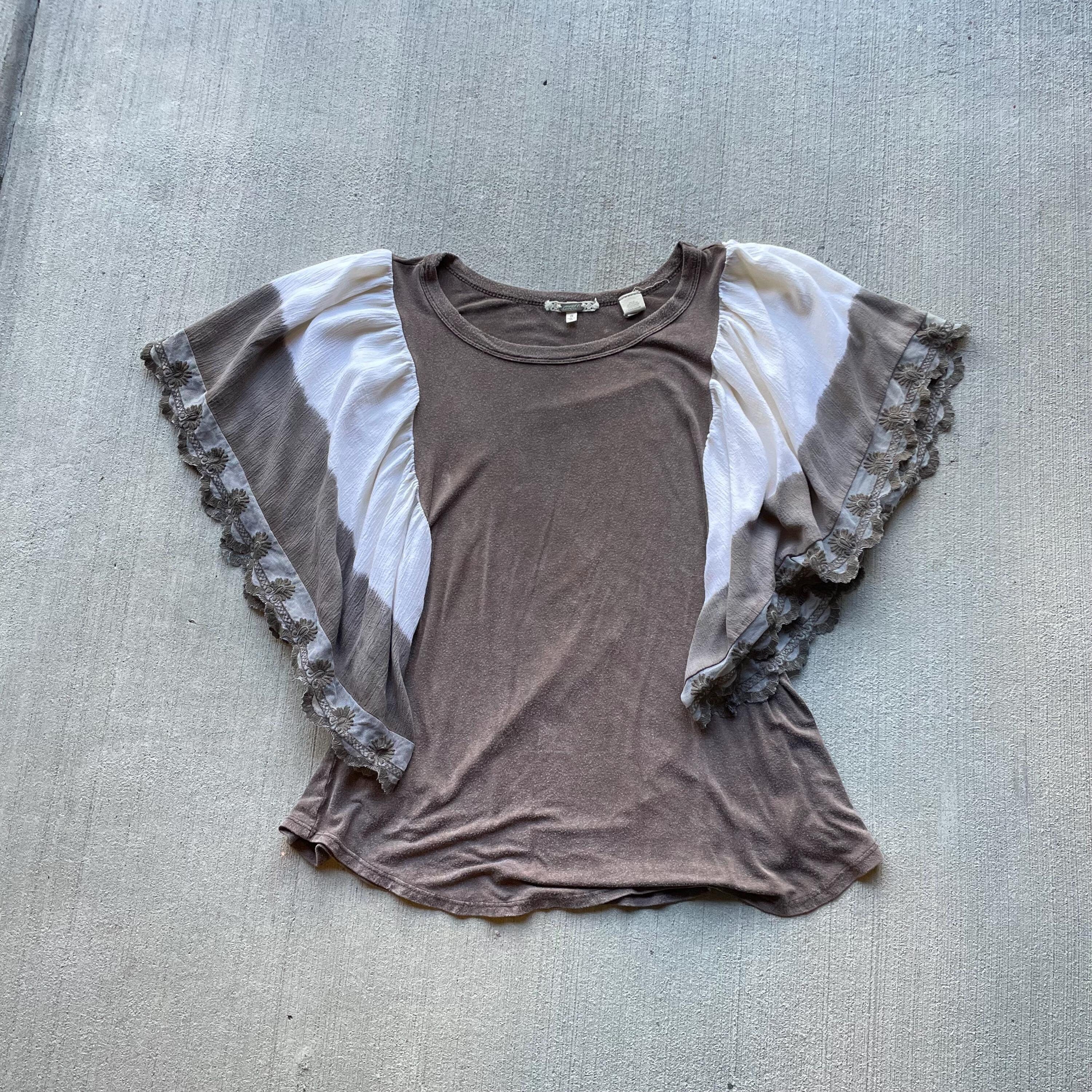 y2k vintage 00s bke boho fairy top with lace butterfly sleeves size small Graphic Tee – Warm & Stylish · Top Pick For Any Outfit