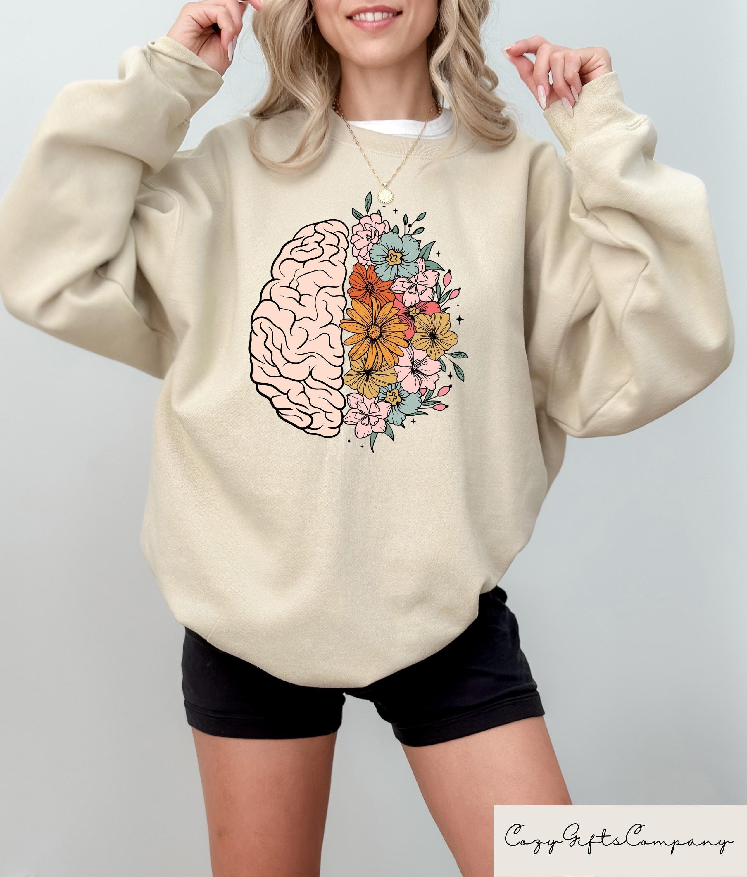 Brain Anatomy T shirt Nurse Sweatshirt Womens Nursing School Sweater Nursing Student Anatomical Layout Brain tee Gift for Nurse Sweatshirt – Aesthetic Look · High-Quality Print