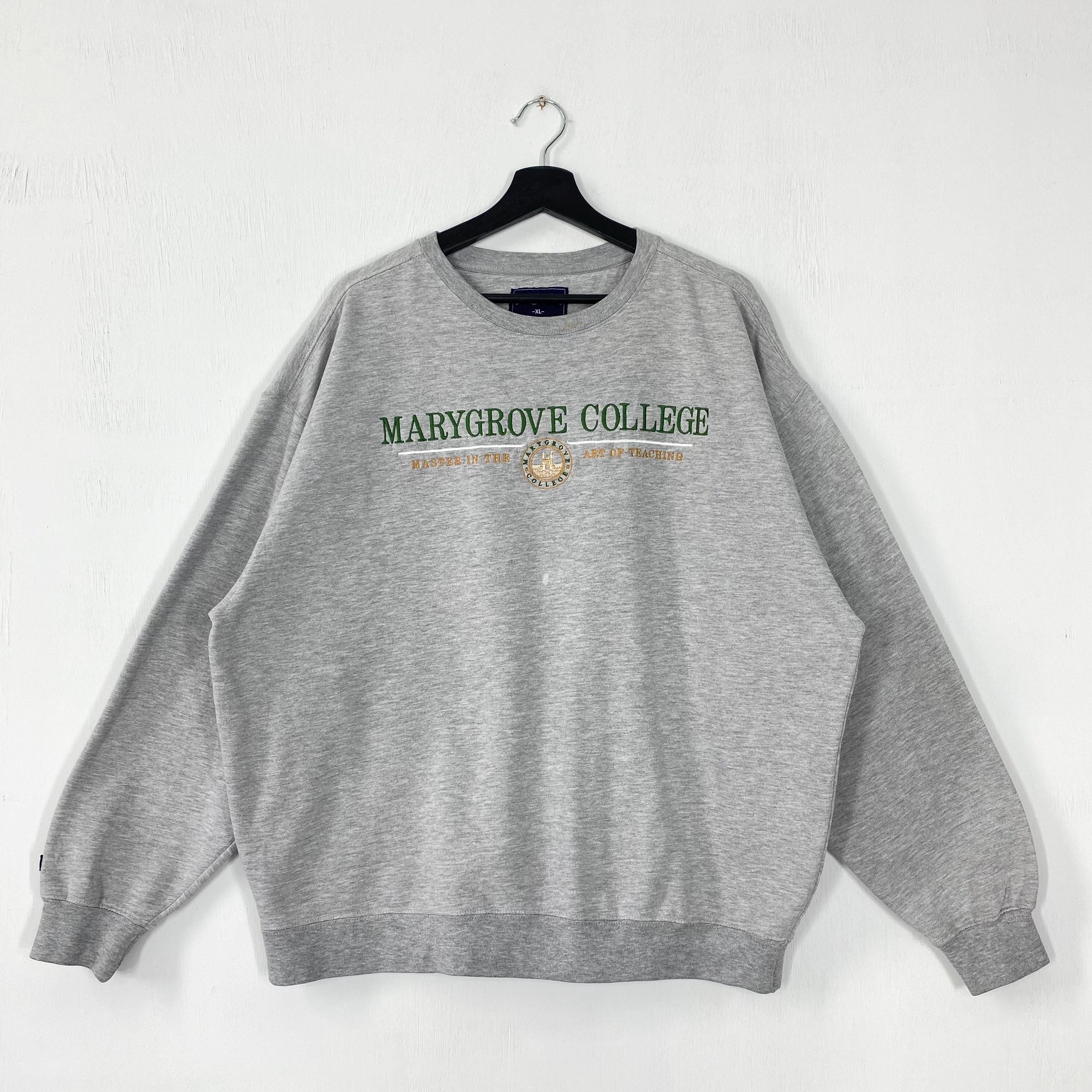Vintage Marygrove College Sweatshirt Marygrove College Crewneck Marygrove Sweater Pullover Marygrove Mustangs Embroidered Logo Grey XLarge Sweatshirt – Easygoing Wear · Must-Have Style