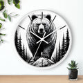 Grizzly Bear Wall Clock Wildlife Decor Rustic Cabin Clock Bear Lover Gift Nature Inspired Art Woodland Theme Home Decor Cabin RV Clock Graphic Tee – Feel-Good Design · Perfect For Daily Wear