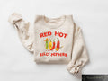 Red Hot Silly Peppers Sweatshirt Funny Meme T shirt Humorous Pepper Sweatshirt Retro Comfort Sweater Trendy Graphic Tee Aesthetic Shirt Sweatshirt – Soft Feel · Perfect For Daily Wear