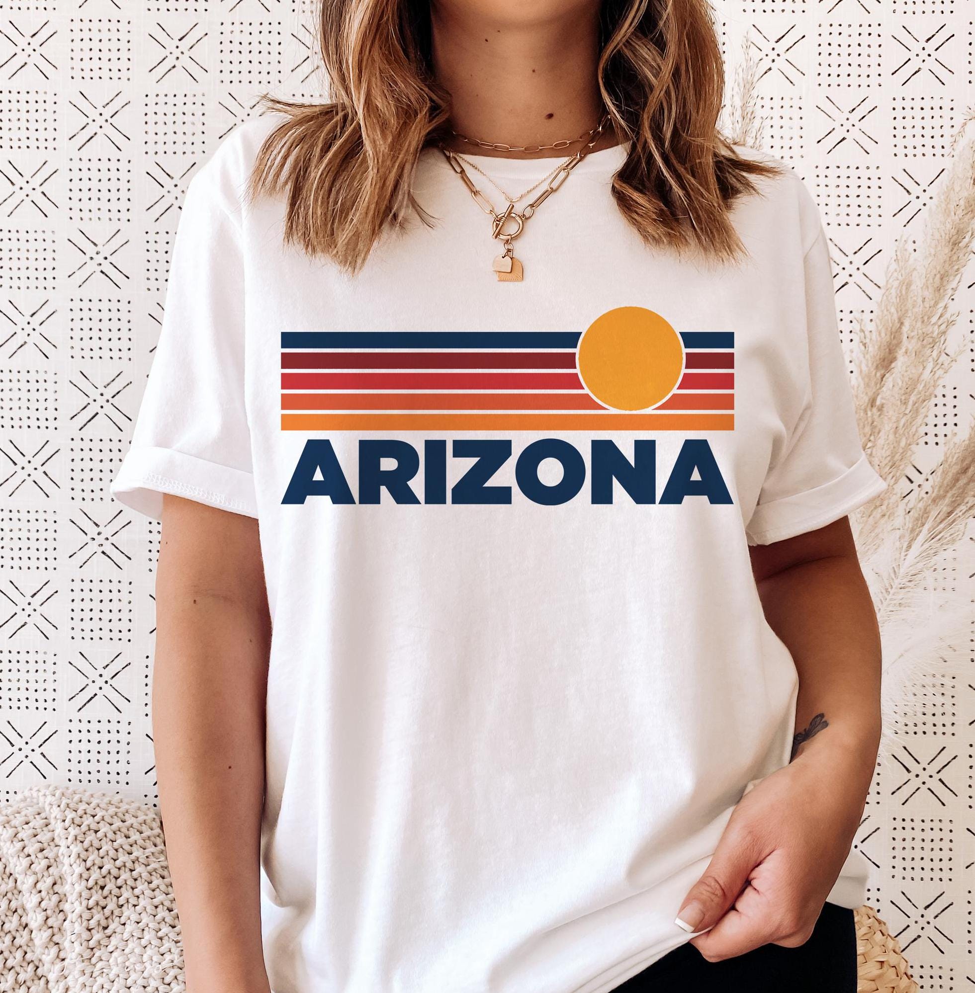 Arizona TShirt Retro Sun Ombre Unisex Tee Vintage Arizona Tee Mountain Sun Tee Arizona Souvenir Shirt Personalization Available Graphic Tee – Aesthetic Look · Trending Graphic Apparel
