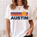 Austin Texas TShirt Retro Sun Ombre Unisex Tee Vintage Texas Tee Mountain Sun Austin Tee Texas Souvenir Shirt Graphic Tee – Easygoing Wear · Perfect For Daily Wear