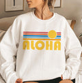 Aloha Crewneck Sweatshirt Retro Sunset Unisex Aloha Sweatshirt Personalization Available Sweatshirt – Cozy Vibes · Trending Graphic Apparel