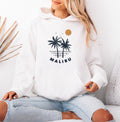 Malibu California Hoodie Retro Unisex Malibu Hoodie Sweatshirt Personalization Available Hoodie – Soft Feel · High-Quality Print