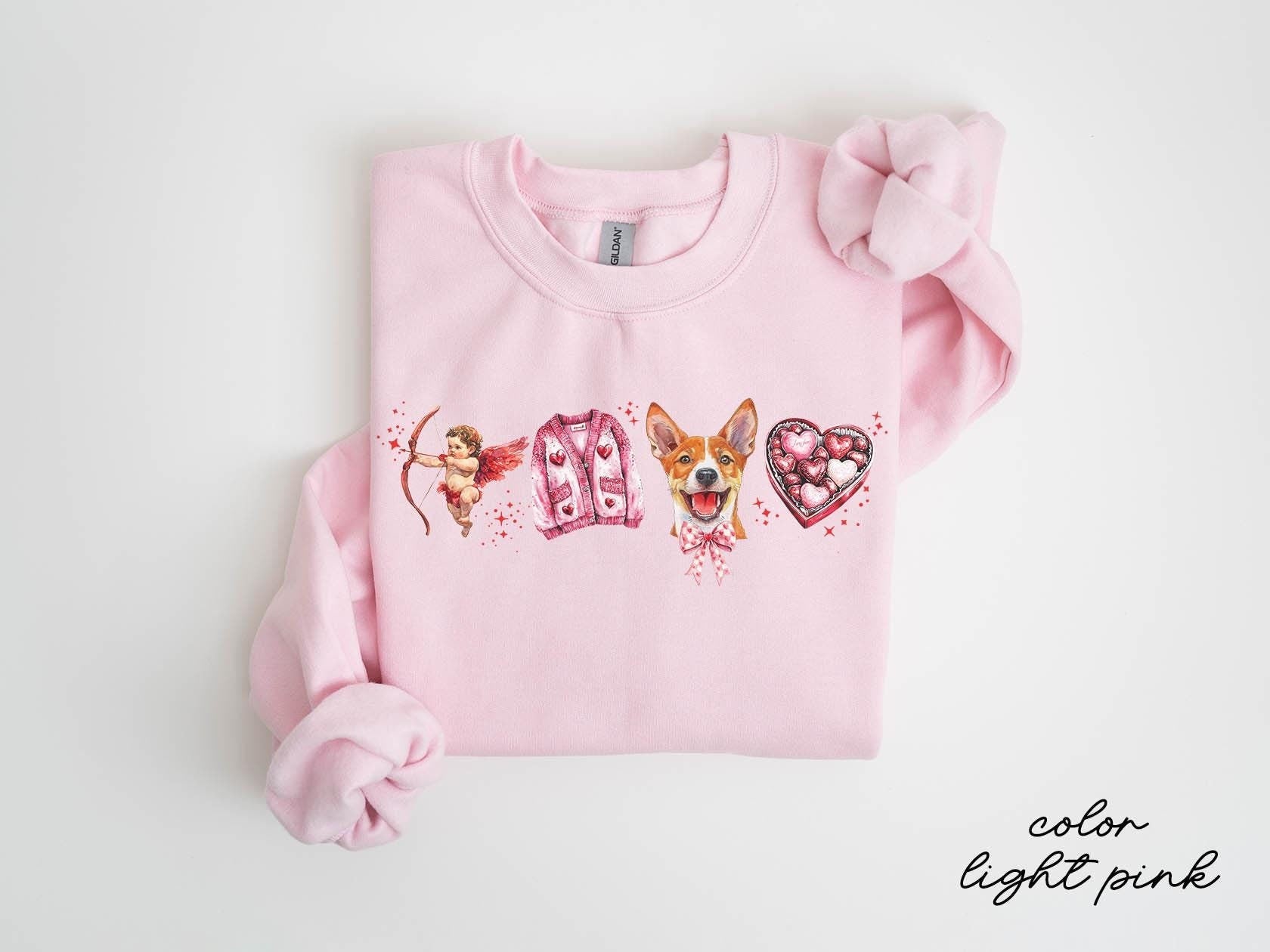 Basenji Dog Valentine39s Day Sweatshirt Basenji Dog Valentine39s Day Gifts Crewneck Shirt Women Sweatshirt – Bold Style · Must-Have Style