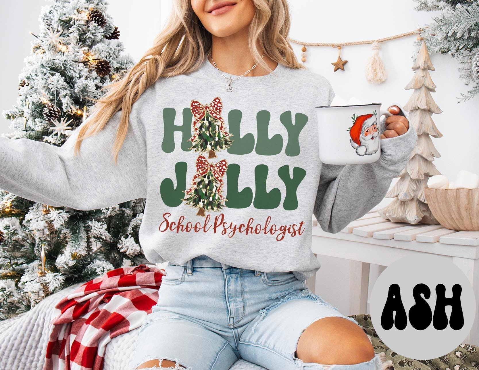 School Psychologist Christmas Sweatshirt School Psychologist Christmas Gifts Christmas Tree Brushstroke Crewneck Sweater Shirt Women Sweatshirt – Everyday Comfort · Must-Have Style