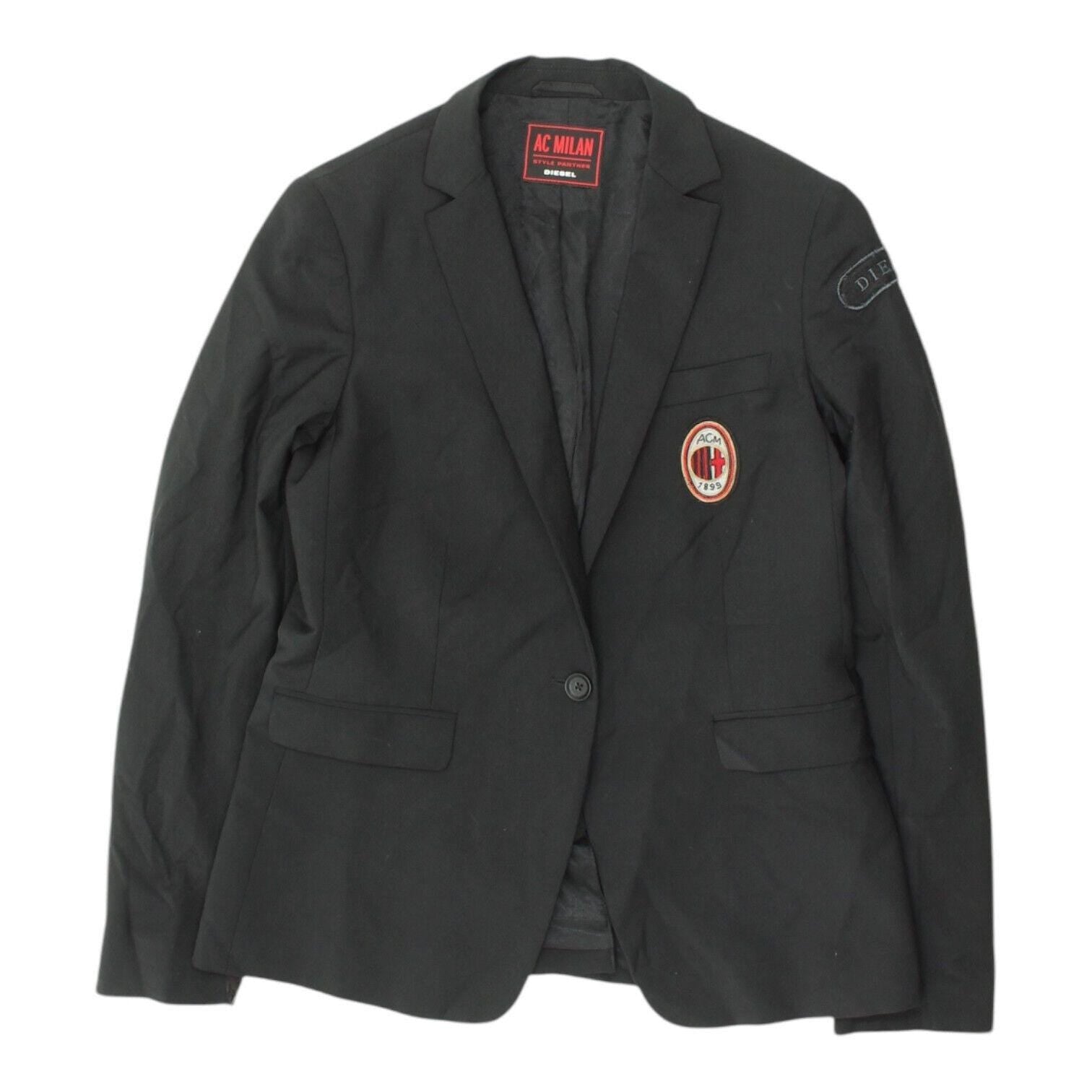 AC Milan x Diesel Womens Black Blazer Jacket High End Football Designer Suit Graphic Tee – Aesthetic Look · Must-Have Style