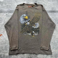 Vintage Y2K Olive Green Bald Eagle Nature Thermal Shirt Graphic Tee – Fan Favorite · Top Pick For Any Outfit