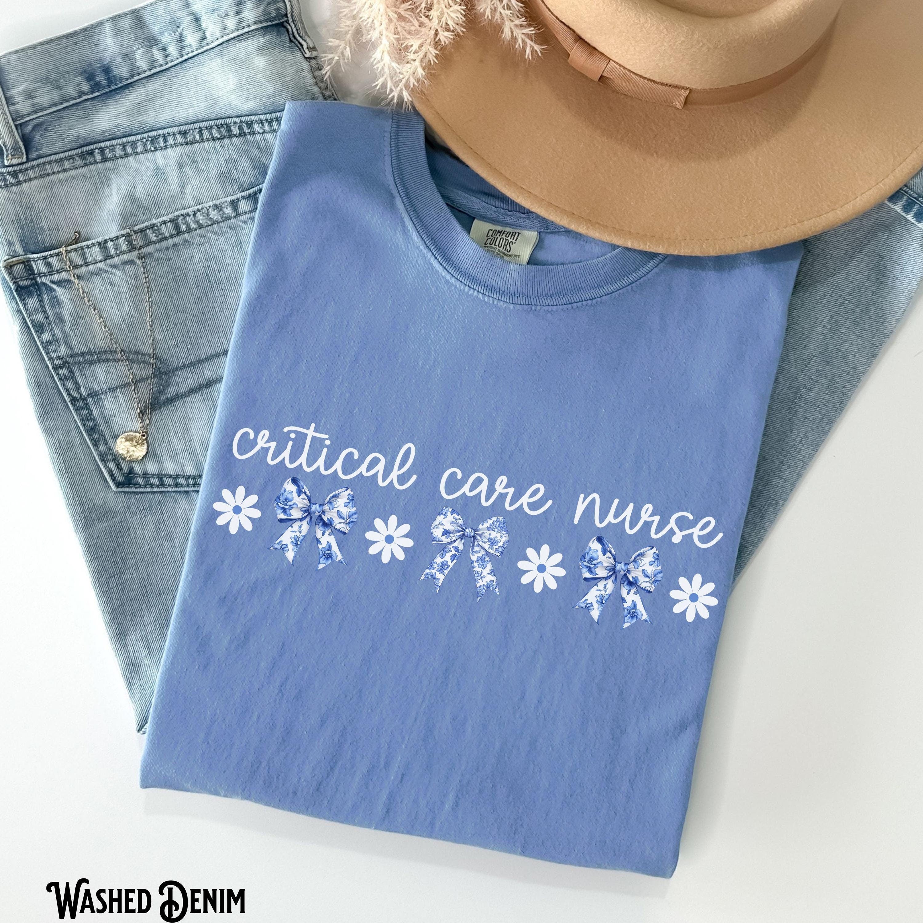 Critical Care Nurse Shirt Intensive Care Unit CCU RN Tee Emergency ICU Crew Tee Coquette Bow Flowers Girly Gift Graphic Tee – Fan Favorite · Must-Have Style
